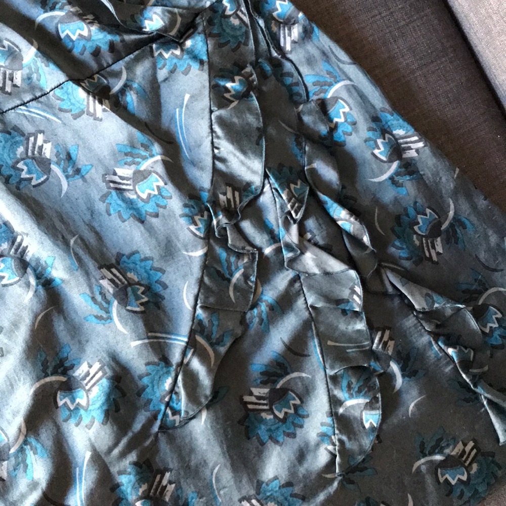 Front Ruffle Silk Dress - Picture 3 of 5